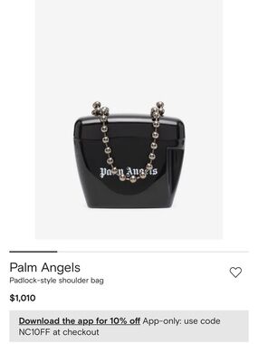 Palm Angels Black Glossy Beaded-Chain Shoulder Bag